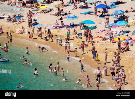 The Naturist Beach At Playa Cala Sa Boadella On The Outskirts Of Stock