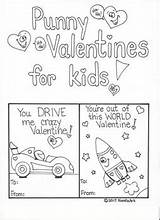 Valentine Puns Kids Color Cut sketch template