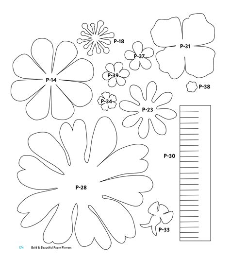 paper flower templates printable     printableecom