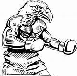 Mascots Eagle Boxing Pages Mascot Nfl 4bl Decals Sports Coloring Template Personalize Decal Action Line sketch template
