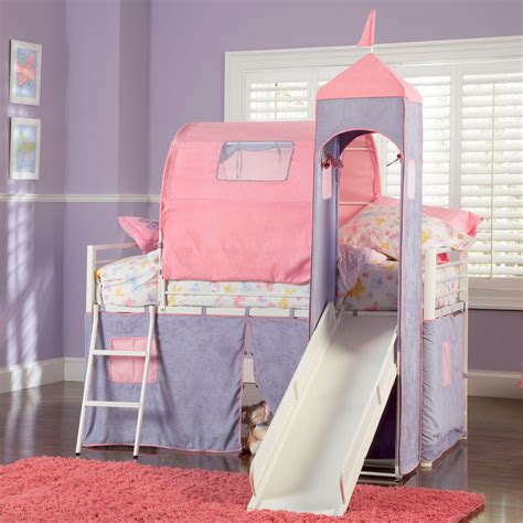 princess castle twin size tent bunk bed   brylane home