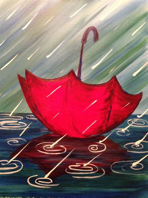 lost umbrella spring painting canvas painting ideas  beginners