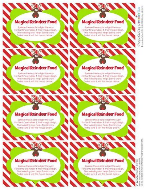 printable reindeer food label reindeer food kids christmas