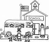 School Coloring Pages Building Wecoloringpage sketch template
