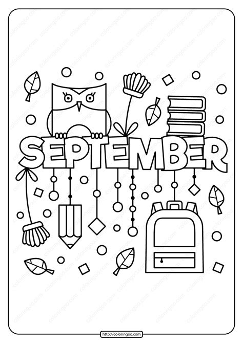 printable september  coloring page