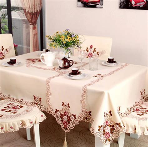 pc elegant  table cloth exquisite embroidery fabric art