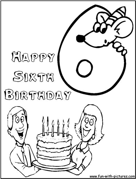 sixth birthday coloring page