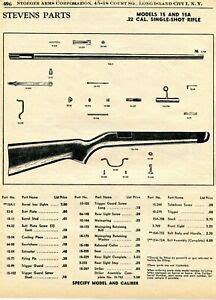 print ad  stevens model   single shot rifle parts list ebay