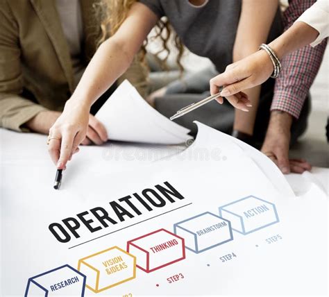 action operation plan procedures workflow concept stock photo image