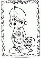 Precious Momentos Preciosos Bimbi Bambine Persone Perro Malvorlage sketch template