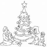 Christmas Family Coloring Tree Book sketch template