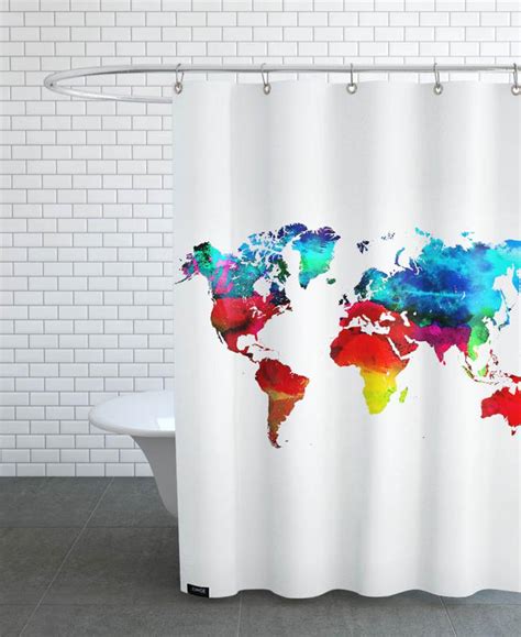 world map shower curtain juniqe