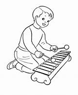 Xylophone Coloring Pages Playing sketch template