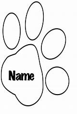 Paw Print Dog Outline Template Coloring Color Tiger Cat Paws Pages Printable Clipart Lion Clues Clip Cougar Pawprint Blues Library sketch template