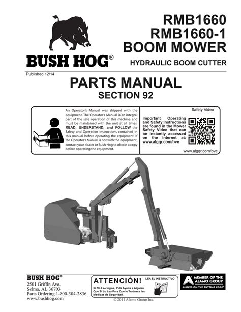 parts manual bush hog parts diagram