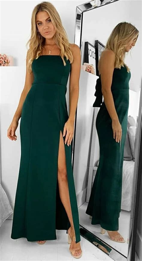 Emerald Green Strapless Dress Dresstk