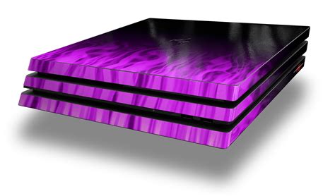 sony ps pro console skins fire purple wraptorskinz