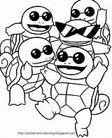 Pokemon Coloring Pages Color Kids Who Turtle Those sketch template