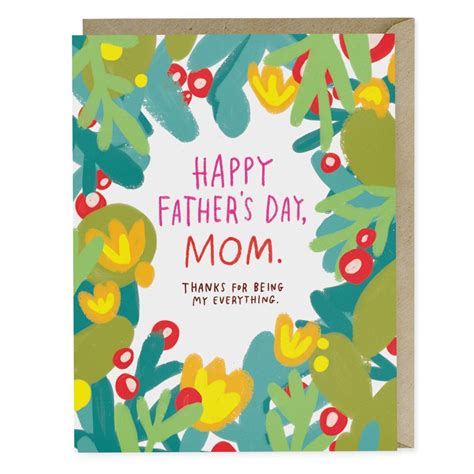 fathers day single mother card em friends