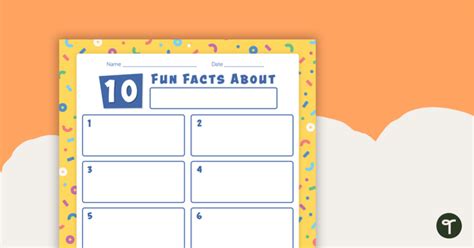 fun facts template teach starter