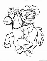 Cowboy Coloring Pages Coloring4free Horse Riding Cute Related Posts sketch template