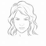 Drawing Girl Easy Face Faces Clipart Kids Library Coloring Outlines sketch template