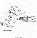 Tax Coloring Pages Woman Business Template Rocket Running Cartoon sketch template