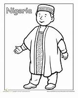 Coloring Pages Traditional Nigerian Clothing Kids Worksheets Around Colouring Dress Education Children Outfits Nigeria Sheet Sheets Cultures Worksheet Clothes Different sketch template