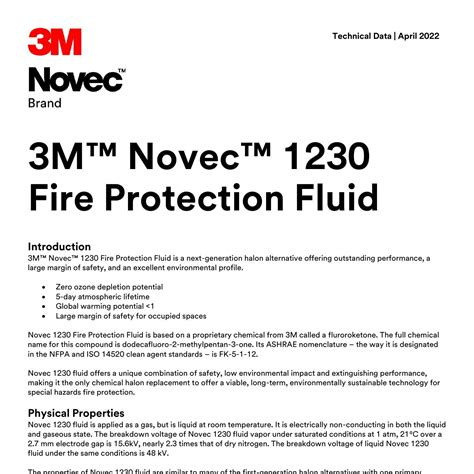 novec  fire protection fluid technical data sheetpdf docdroid