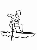 Colorear Canoa Remando Colorare Disegni Remo Canoagem Canoe Pagaia Paddling sketch template