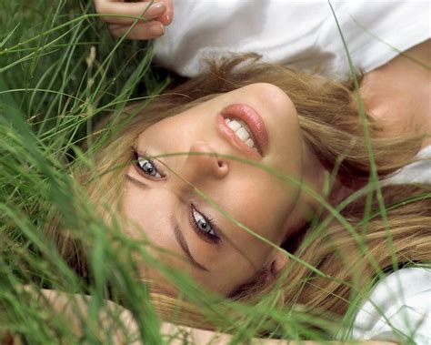 Girl Lying Down On Grass Photo Hd Wallpaper Preview
