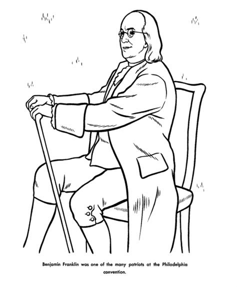 benjamin franklin coloring pages coloring home