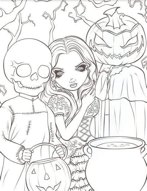 scary coloring pages  adults  coloring pages witch coloring