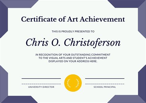 art certificate template