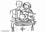 Baptism Coloring Pages Baby Printable Kids Adults sketch template