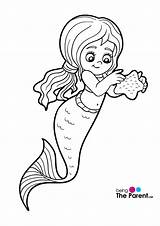 Mermaid Coloring Pages Baby Drawing Easy Getdrawings Printable Kids Cute Little Real Color Print Sheets Sample Drawings Book Spaniel Inspirational sketch template