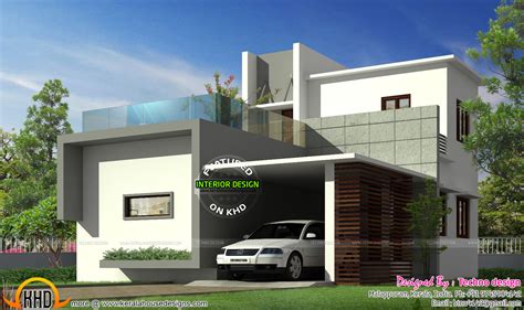 simple budget contemporary home kerala home design  floor plans