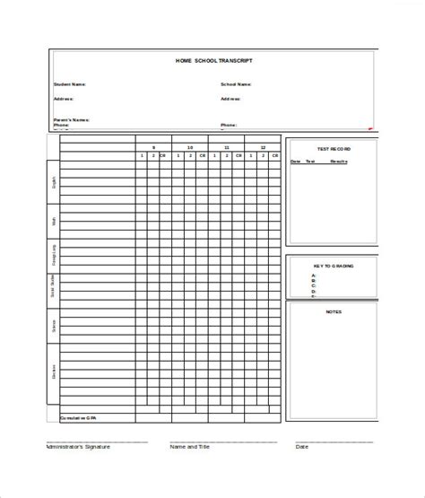 sample homeschool report cards sample templates