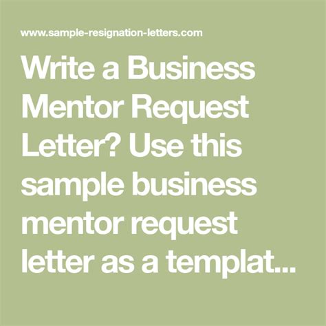 write  business mentor request letter  sample business