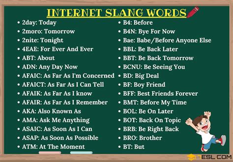 internet slang thousands  trendy internet slang words