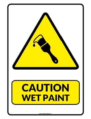 caution wet paint sign  printable