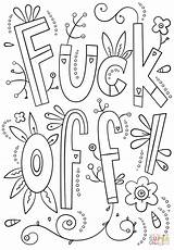 Coloring Fuck Off Pages Printable Word Curse Swear Categories sketch template