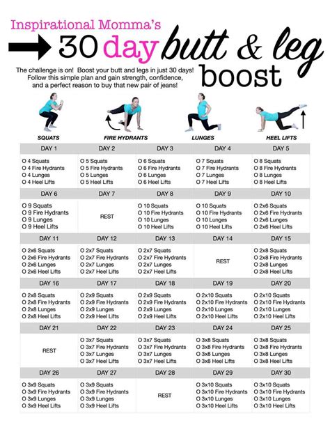 30 Day Workout Challenge Butt And Leg Boost