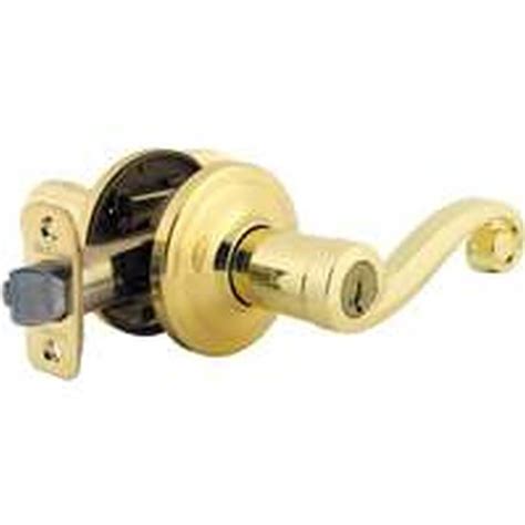 kwikset lido  signature entry lever lock bright polished brass