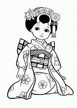 Geisha Kimono Blossom Netart Kleurplaten Preschool sketch template