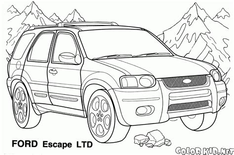 coloring page oversized jeep