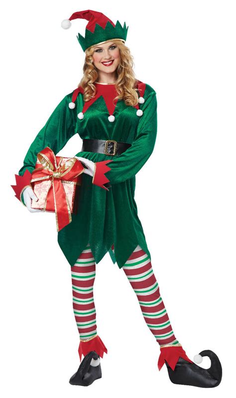uni sex christmas elf santa claus helper adult costume ebay