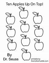 Apples Apple Coloring Preschool Pages Top Ten Seuss Dr Printable Activities Craft Color Printables Kids Kindergarten Book Drawing Crafts Print sketch template