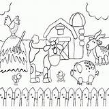 Farm Coloring Pages Animals Preschool Printable Drawing Barn Animal Scene Scenes Kids Preschoolers Sheets Country Agriculture Print Barnyard Color Related sketch template
