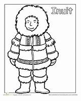 Coloring Pages Eskimo Inuit Worksheets Multicultural People Kids Children Sheets Diversity Arctic Coloriage Detailed Culture Printable Cultural Print Colouring Education sketch template